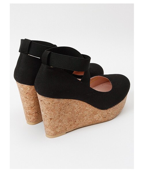 E hyphen world gallery Bon Bon（イーハイフンワールドギャラリーボンボン）の「【Special Price】Ballerina Wedge Shoes（パンプス・レディース・ブラック/サックスブルー/ピンクベージュ・S/M/L）」の5枚目の写真