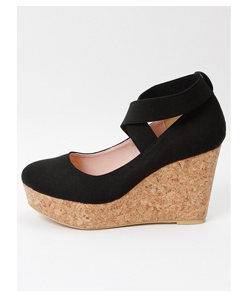E hyphen world gallery Bon Bon（イーハイフンワールドギャラリーボンボン）の「【Special Price】Ballerina Wedge Shoes（パンプス・レディース・ブラック/サックスブルー/ピンクベージュ・S/M/L）」の6枚目の写真
