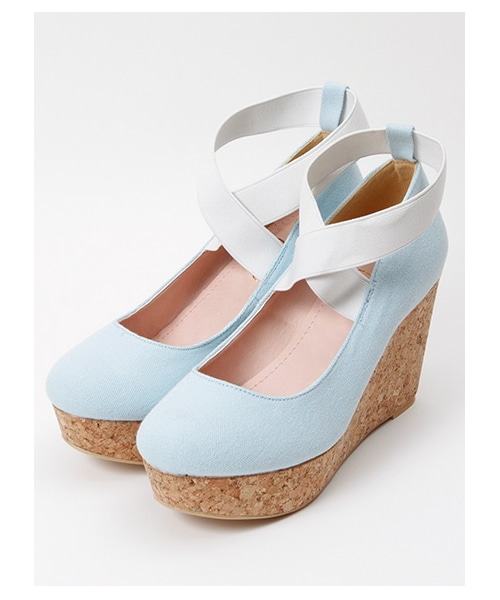 E hyphen world gallery Bon Bon（イーハイフンワールドギャラリーボンボン）の「【Special Price】Ballerina Wedge Shoes（パンプス・レディース・ブラック/サックスブルー/ピンクベージュ・S/M/L）」の3枚目の写真