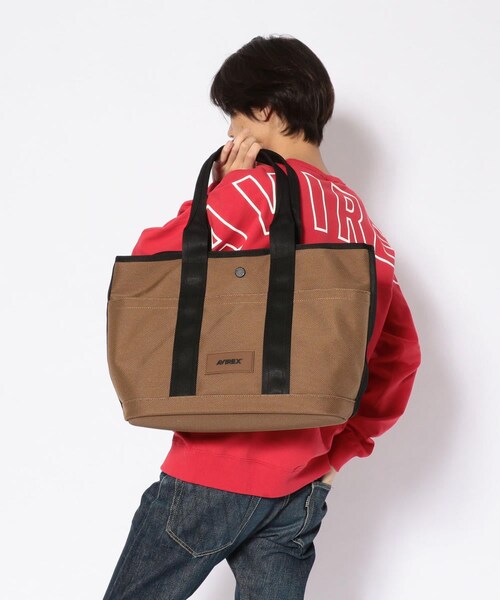 AVIREX（アヴィレックス）の「ギガホールド トートバッグ/GIGA HOLD TOTE BAG（バッグ・メンズ・BLACK/TAN・F）」の9枚目の写真