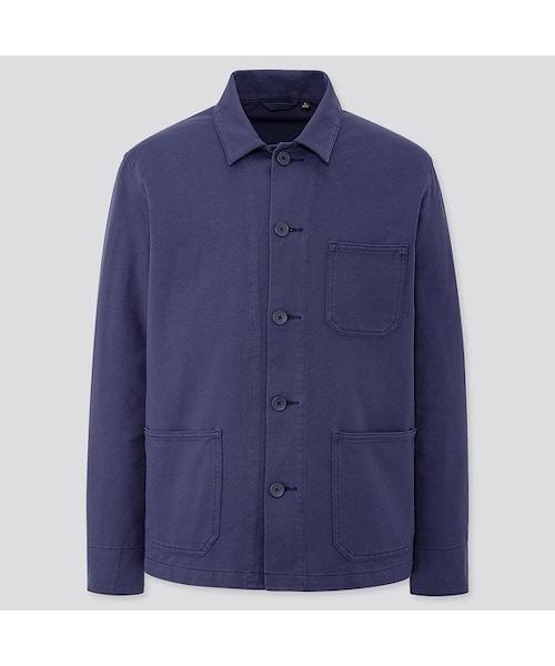 UNIQLO（ユニクロ）の「ウォッシュジャージーワークジャケット（ブルゾン・メンズ・OLIVE 56/NAVY 69/BLUE 67/OFF WHITE 01・XXL/3XL/M/4XL/S/XL/L/XS）」の4枚目の写真