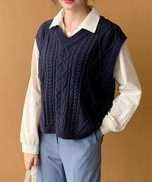 DHOLIC | ケーブルニットベスト(ベスト)