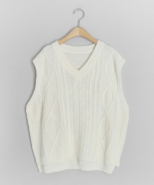 DHOLIC（ディーホリック）の「ケーブルニットベスト（ベスト・レディース・ブルー/ホワイト/ピンク/グリーン・FREE）」の2枚目の写真