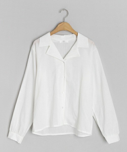 DHOLIC（ディーホリック）の「開襟ボタンブラウス（シャツ/ブラウス・レディース・ベージュ/ホワイト/グリーン/ブラック/ブラウン・FREE）」の2枚目の写真