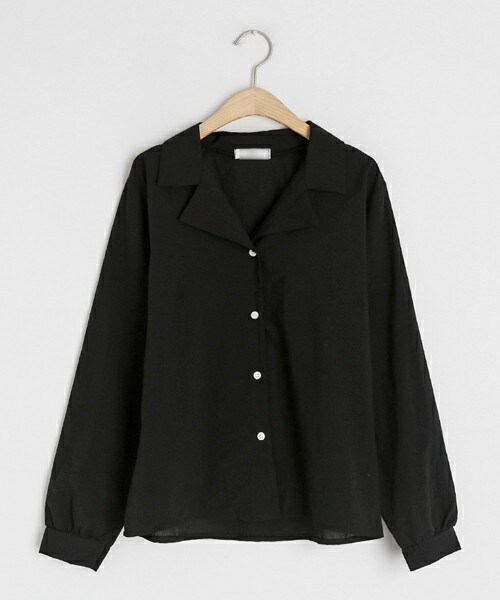 DHOLIC（ディーホリック）の「開襟ボタンブラウス（シャツ/ブラウス・レディース・ベージュ/ホワイト/グリーン/ブラック/ブラウン・FREE）」の3枚目の写真