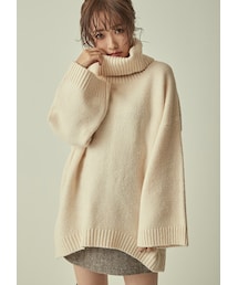 N WITH. | ビックシルエットタートルニットトップス(ニット/セーター)