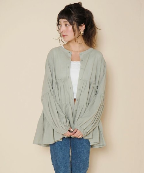 Crisp（クリスプ）の「ティアードブラウス[c1k2606]（シャツ/ブラウス