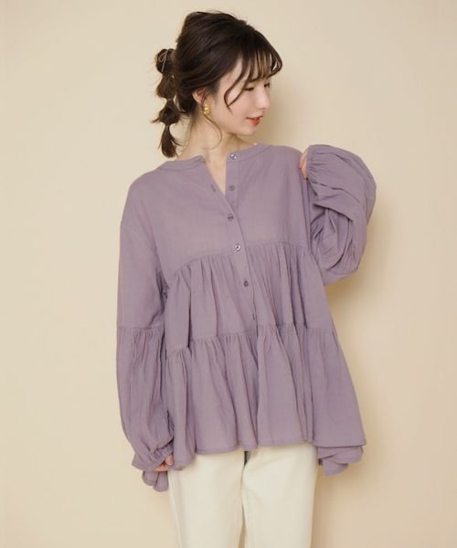 Crisp（クリスプ）の「ティアードブラウス[c1k2606]（シャツ/ブラウス