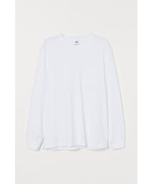 H&M | H&M - 長袖ジャージートップス - ホワイト(Tシャツ/カットソー)