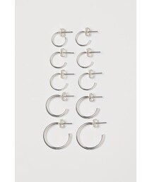H&M | H&M - フープピアス 5ペアセット - シルバー(ピアス（両耳用）)