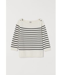 H&M | H&M - ボートネックセーター - ホワイト(スウェット)