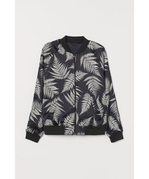 H&M(エイチ・アンド・エム)の「H&M - リバーシブルフライトジャケット - ブラック(ダウンジャケット/コート・メンズ・ブラック・XS/S/M/L/XL)」の1枚目の写真