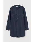 H&M | H&M - デニムロングシャツ - ブルー(襯衫)