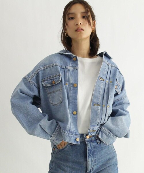 OZOC（オゾック）の「【Wrangler/ラングラー】デニムジャケット（ジャケット/アウター・レディース・ライトブルー(091)/タバコブラウン(054)・38(M)）」の4枚目の写真