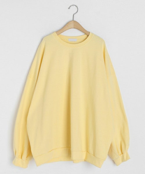 DHOLIC（ディーホリック）の「ラウンドボクシースウェット（スウェット・レディース・グリーン/ホワイト/ブラック/パープル/イエロー/ピンク・FREE）」の5枚目の写真