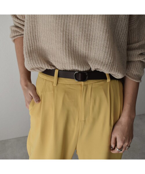 Lavish Gate(ラヴィッシュゲート)の「mb-belt-02036 本革レザー バックルベルト ブラック ダークブラウン(ベルト・レディース・その他)」の4枚目の写真