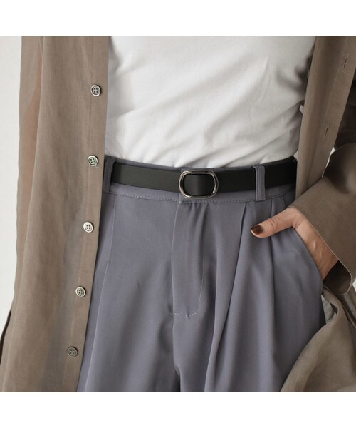 Lavish Gate(ラヴィッシュゲート)の「mb-belt-02036 本革レザー バックルベルト ブラック ダークブラウン(ベルト・レディース・その他)」の7枚目の写真