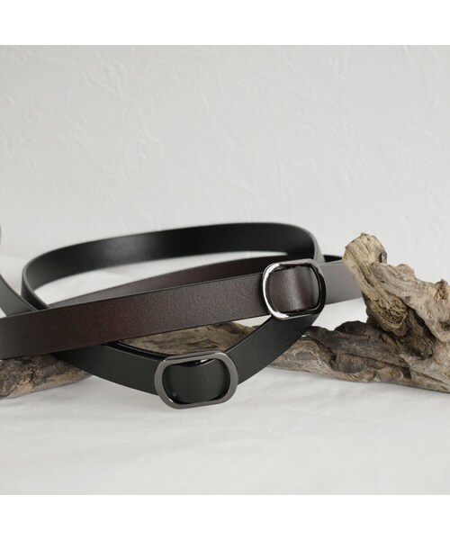 Lavish Gate(ラヴィッシュゲート)の「mb-belt-02036 本革レザー バックルベルト ブラック ダークブラウン(ベルト・レディース・その他)」の8枚目の写真