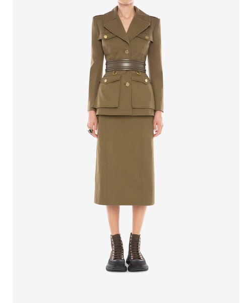 Alexander McQueen（アレキサンダーマックイーン）の「Alexander Mcqueen Military Jacket（ジャケット/アウター・レディース・Khaki Green・38）」の3枚目の写真