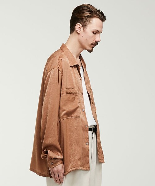 LIDNM（リドム）の「W POCKET OPEN COLLAR（シャツ/ブラウス・メンズ・ベージュ系・MEDIUM/LARGE）」の5枚目の写真