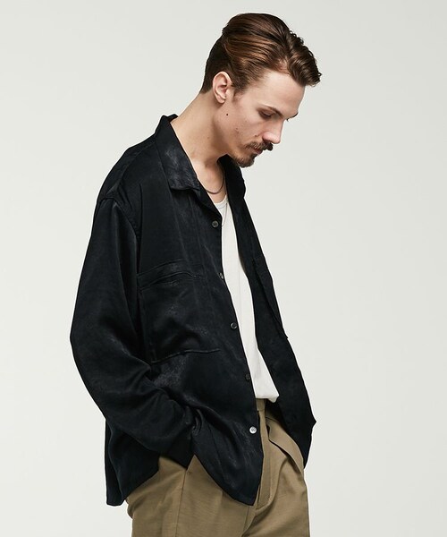 LIDNM（リドム）の「W POCKET OPEN COLLAR（シャツ/ブラウス・メンズ・ブラック系・MEDIUM/LARGE）」の5枚目の写真