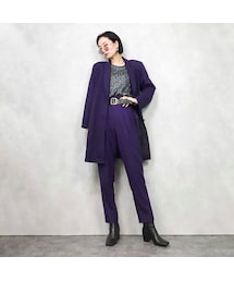USED | ADO Elegance purple wool long jacket-822-1(ダウンジャケット/コート)