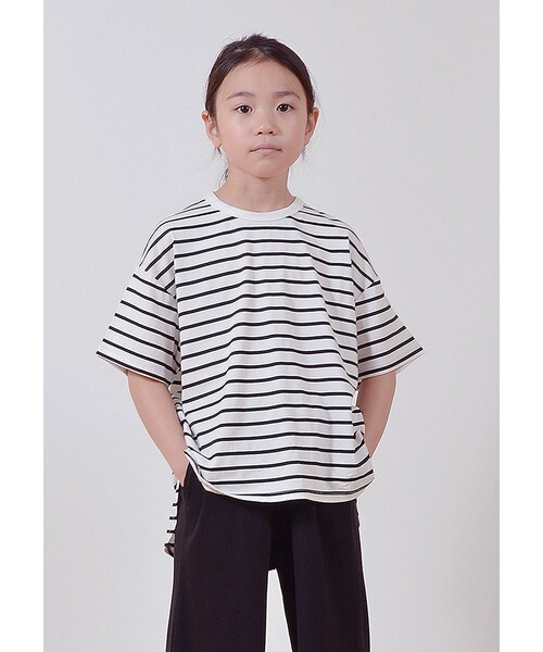 cache cache（カシュ カシュ）の「Undeny  ボーダービッグTシャツ  （Tシャツ/カットソー・キッズ・その他）」の4枚目の写真