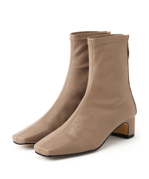 GRL（グレイル）の「ストレッチスクエアトゥショートブーツ（ブーツ・レディース・オフホワイト/ベージュ/ブラウン/ブラック・24.5）」の4枚目の写真