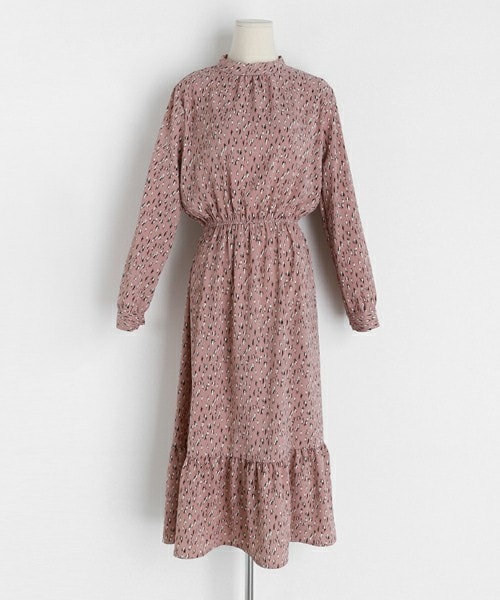 DHOLIC（ディーホリック）の「ウエストゴム花柄ワンピース（ワンピース・レディース・ホワイト/パープル/ピンク・FREE）」の3枚目の写真