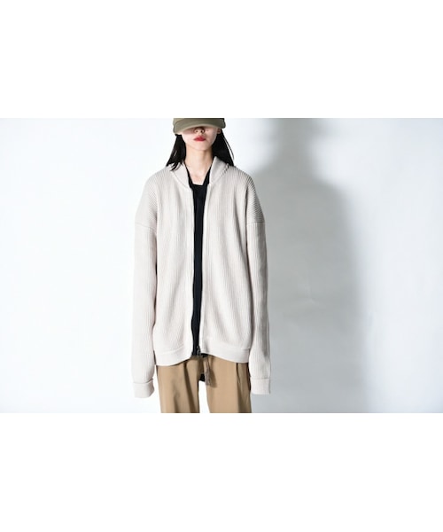 crepuscule(クレプスキュール)の「crepuscule ニットジップブルゾン(ニット/セーター・レディース・ホワイト/ベージュ・1)」の1枚目の写真