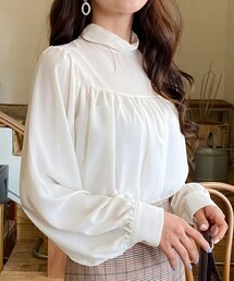 DHOLIC | ギャザーハーフネックブラウス(シャツ/ブラウス)