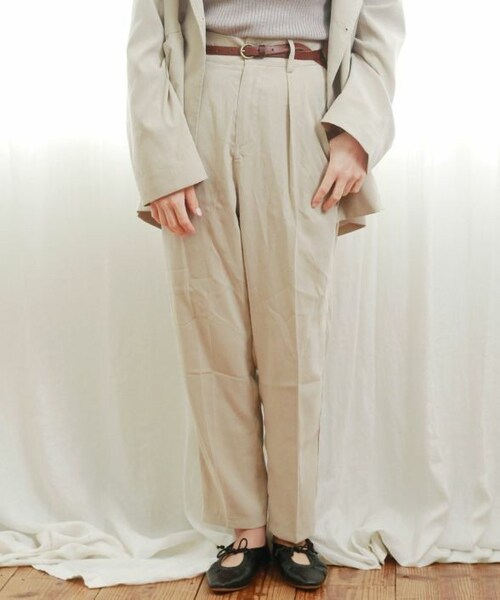 Crisp（クリスプ）の「モイストマニッシュパンツ[c2k2683]（その他パンツ・レディース・グレー/アイボリー・FREE）」の2枚目の写真