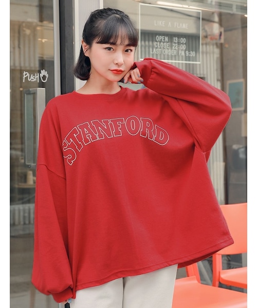 HOTPING(ホッピン)の「STANFORDレタリングルーズスウェット(スウェット・レディース・Red/White/Black・フリーサイズ)」の1枚目の写真
