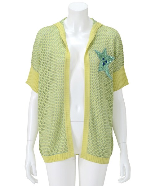 Ne-net（ネネット）の「ネ・ネット / スターニット / カーディガン（トップス・レディース・off white(02)/yellow(06)/light blue(11)・02）」の2枚目の写真