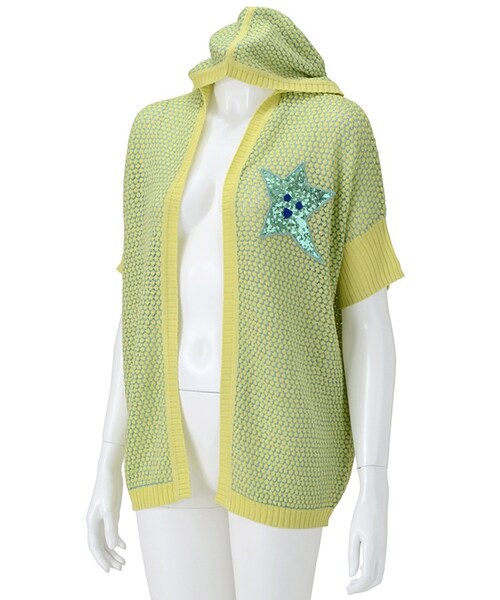 Ne-net（ネネット）の「ネ・ネット / スターニット / カーディガン（トップス・レディース・off white(02)/yellow(06)/light blue(11)・02）」の7枚目の写真