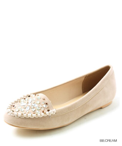 RANDA（ランダ）の「ビジューモカシンシューズ/PS3563（モカシン・レディース・ブラック/ベージュ/ネイビー/クリーム・SS/S/M/L/LL）」の2枚目の写真