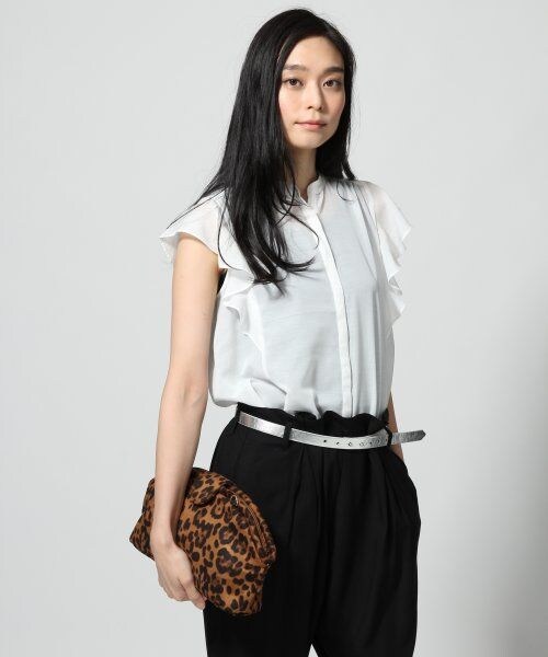 LEPSIM（レプシィム）の「【秋物新作】ラウンド２ＷＡＹクラッチ（バッグ・レディース・ホワイト（カタオシ）/ブラック（ロゴ）/ヒョウガラ・ONE SIZE）」の3枚目の写真