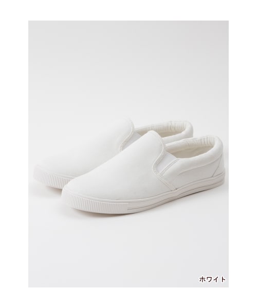 w closet（ダブルクローゼット）の「キャンバススリッポン（シューズ・レディース・ギンガムチェック/ホワイト/ヒッコリー・M/L）」の2枚目の写真