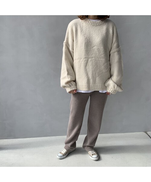 no brand(ノーブランド)の「オーバーサイズクルーネックニットプルオーバー(ニット/セーター・レディース・その他)」の11枚目の写真