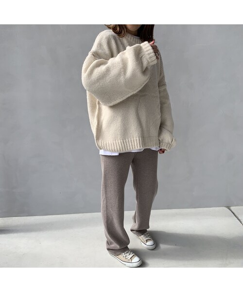 no brand(ノーブランド)の「オーバーサイズクルーネックニットプルオーバー(ニット/セーター・レディース・その他)」の7枚目の写真