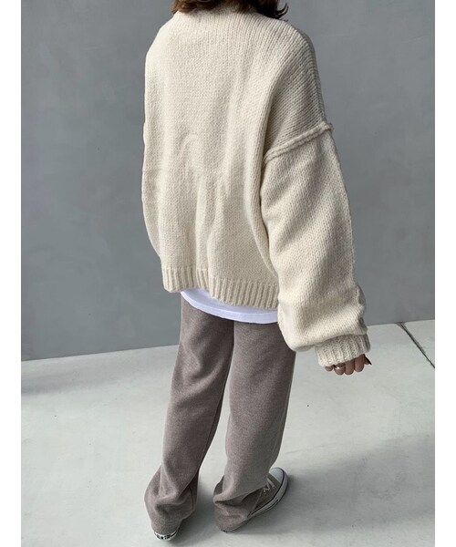 no brand(ノーブランド)の「オーバーサイズクルーネックニットプルオーバー(ニット/セーター・レディース・その他)」の8枚目の写真