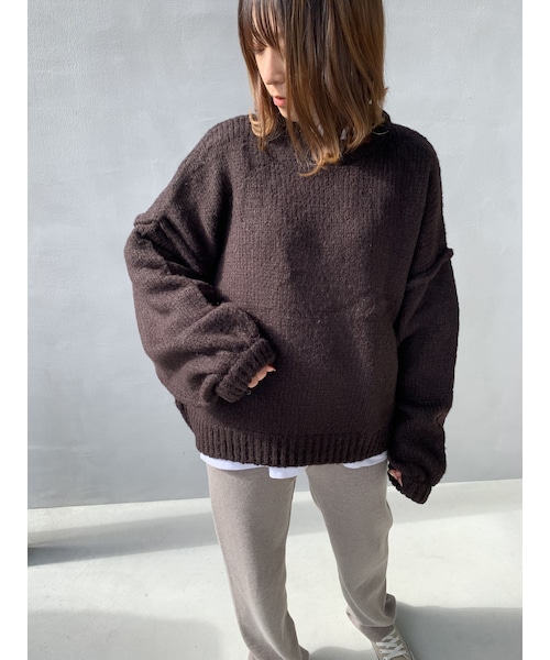 no brand(ノーブランド)の「オーバーサイズクルーネックニットプルオーバー(ニット/セーター・レディース・その他)」の9枚目の写真