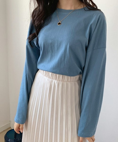 DHOLIC(ディーホリック)の「コットンボクシーTシャツ(Tシャツ/カットソー・レディース・ブルー/ホワイト/グリーン/ブラック/オレンジ・FREE)」の1枚目の写真