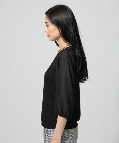 LEPSIM(レプシィム)の「【秋物新作】ソデシフォンキリカエT/5S(トップス・レディース・オフ×オフ/ブラック×ブラック/グレー×オフ/ライトベージュ×オフ・FREE SIZE)」の5枚目の写真