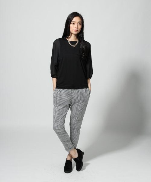 LEPSIM(レプシィム)の「【秋物新作】ソデシフォンキリカエT/5S(トップス・レディース・オフ×オフ/ブラック×ブラック/グレー×オフ/ライトベージュ×オフ・FREE SIZE)」の8枚目の写真