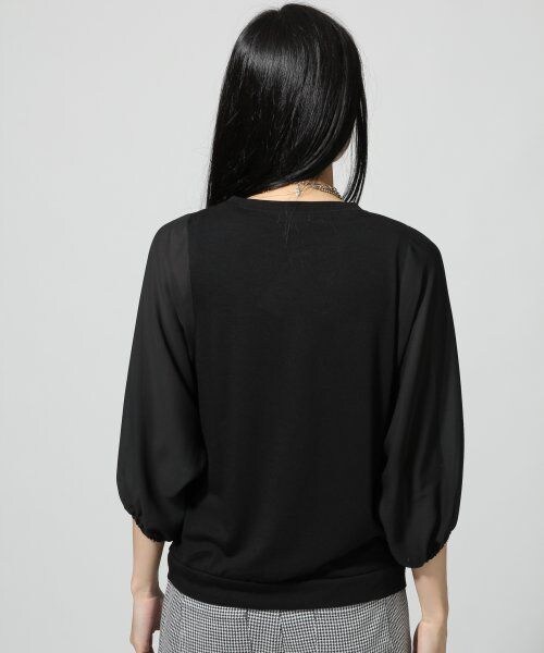 LEPSIM(レプシィム)の「【秋物新作】ソデシフォンキリカエT/5S(トップス・レディース・オフ×オフ/ブラック×ブラック/グレー×オフ/ライトベージュ×オフ・FREE SIZE)」の6枚目の写真