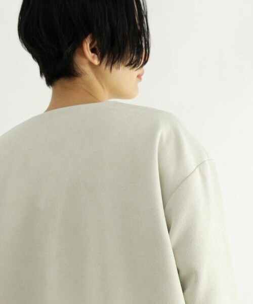 OZOC（オゾック）の「スエード調ノーカラーロングジャケット（ジャケット/アウター・レディース・ナチュラル(050)/ピンク(070)/カーキ(027)・38(M)）」の16枚目の写真