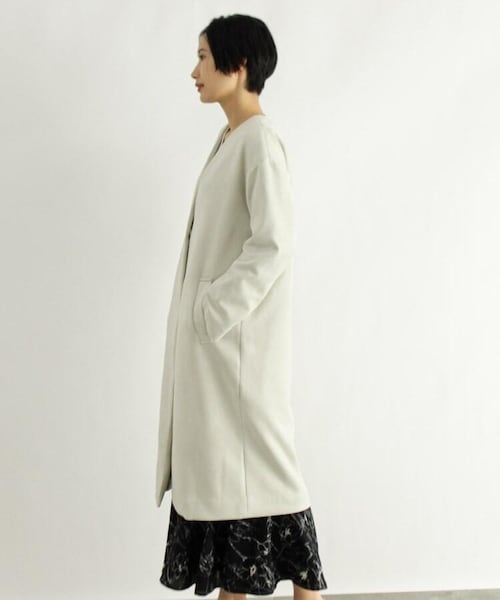 OZOC（オゾック）の「スエード調ノーカラーロングジャケット（ジャケット/アウター・レディース・ナチュラル(050)/ピンク(070)/カーキ(027)・38(M)）」の12枚目の写真