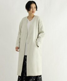 OZOC | スエード調ノーカラーロングジャケット(ジャケット/アウター)