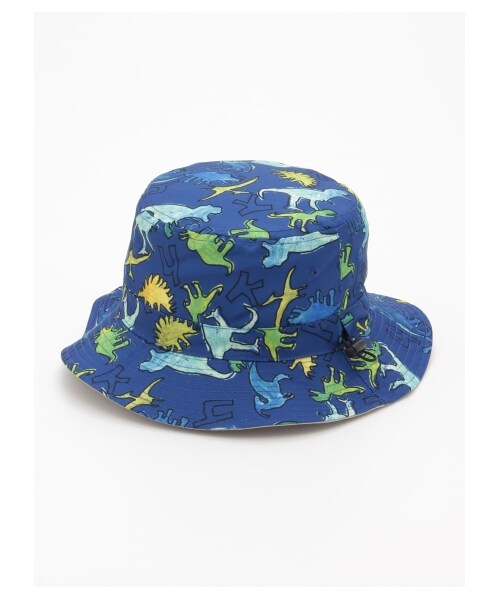 HAKKA KIDS（ハッカキッズ）の「[ボーイズ・UVカット・リバーシブル]グラフィティーダイナソー(恐竜)プリントハット（帽子・キッズ・ブルー/グレー・54）」の2枚目の写真